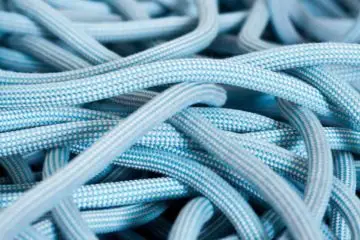 bright blue climbing rope