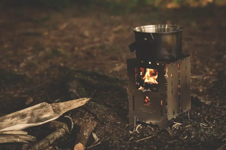 Cooking pot on a camping fire